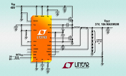 Ƴṩ^300W LEDʵ60VͬLT3763