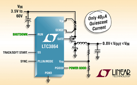 Ƴ60V ݔ뽵 DC/DC  늳عϵyЃHȡ 40µA 