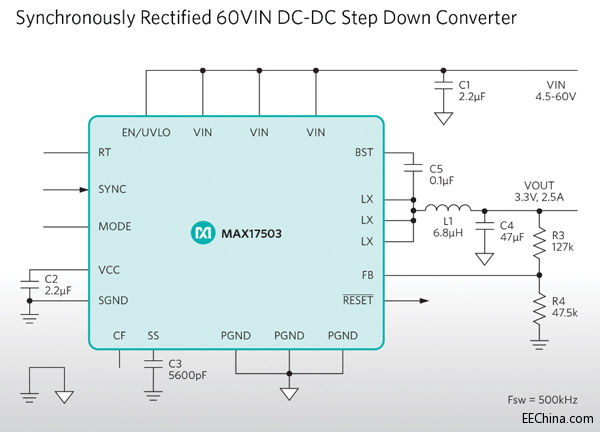 Maxim ƳЧʡ߿ɿ60V2.5A DC-DC