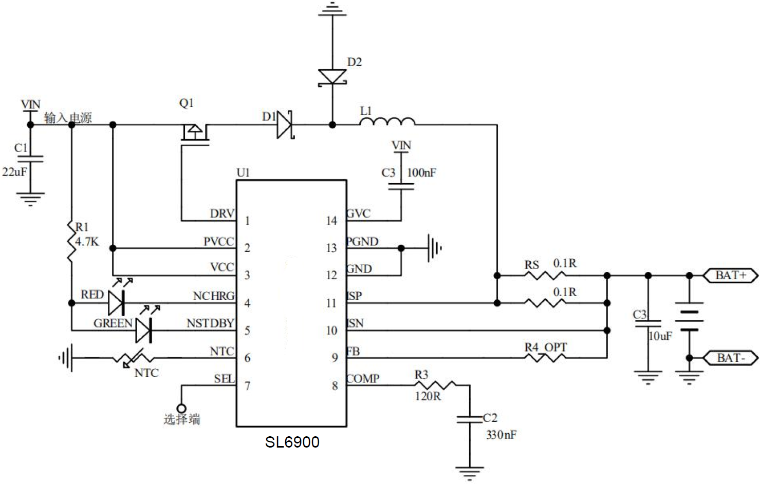 SL6900 늳س늹оƬ 8.4V-16.8V͉3A_Pp๝䇳 pLEDָʾ