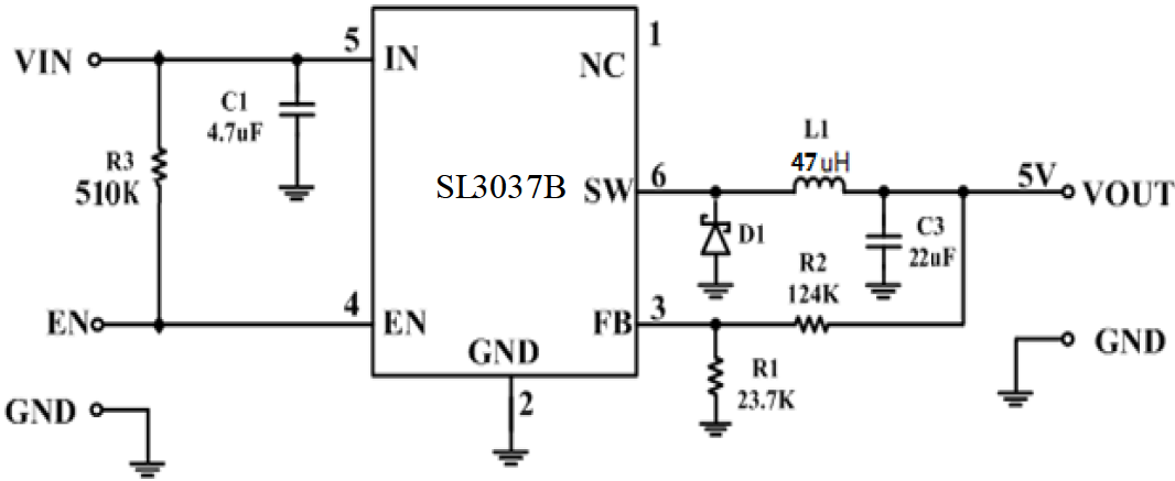 ԴоƬSL3037B 0.6A60V500kHz IC