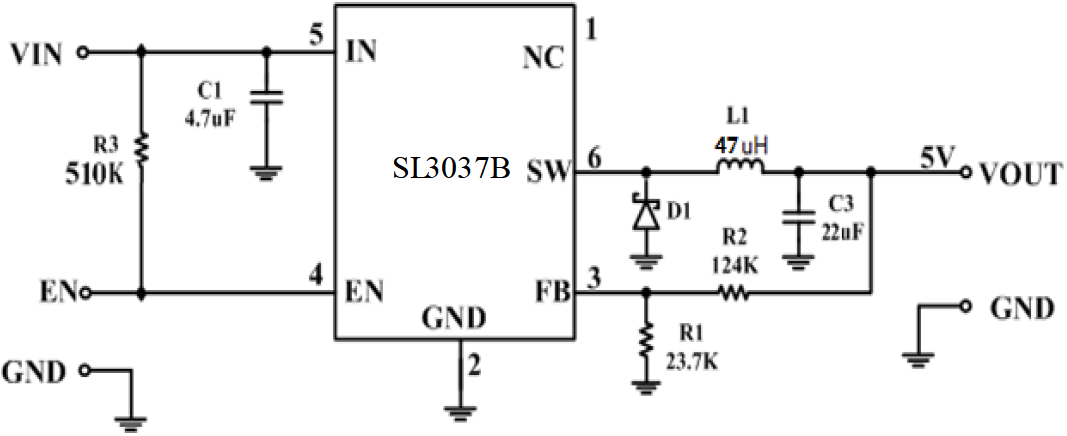 SL3037B 0.6A60V500kHz DC/DC DQ