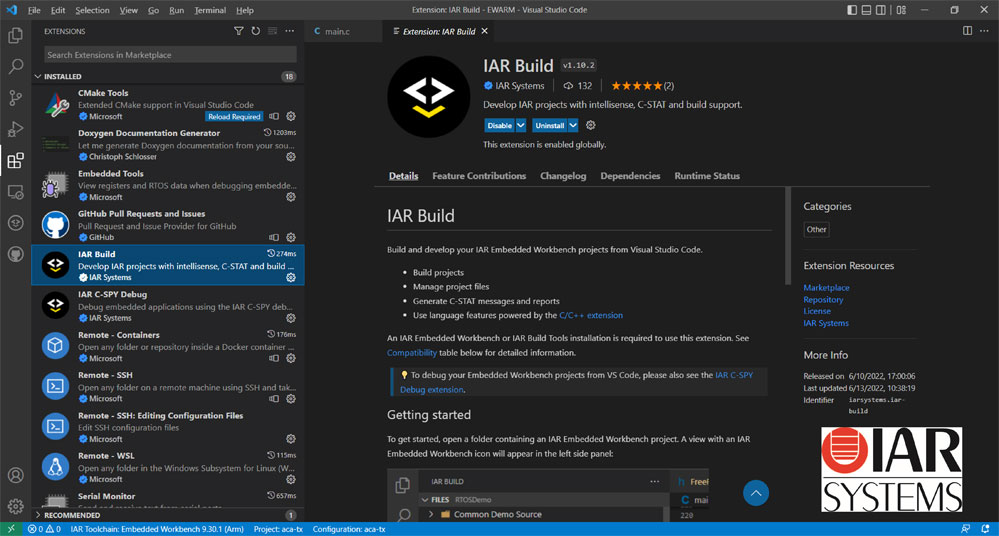 IAR Systems ֧ Visual Studio Code UչԝM_l