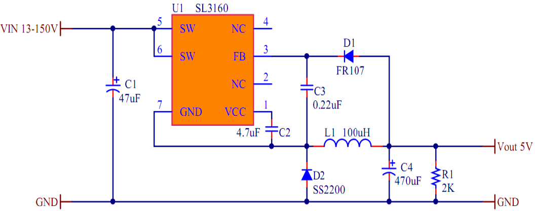 15-150V5V0.8A DC-DCIC PN6005PN6006